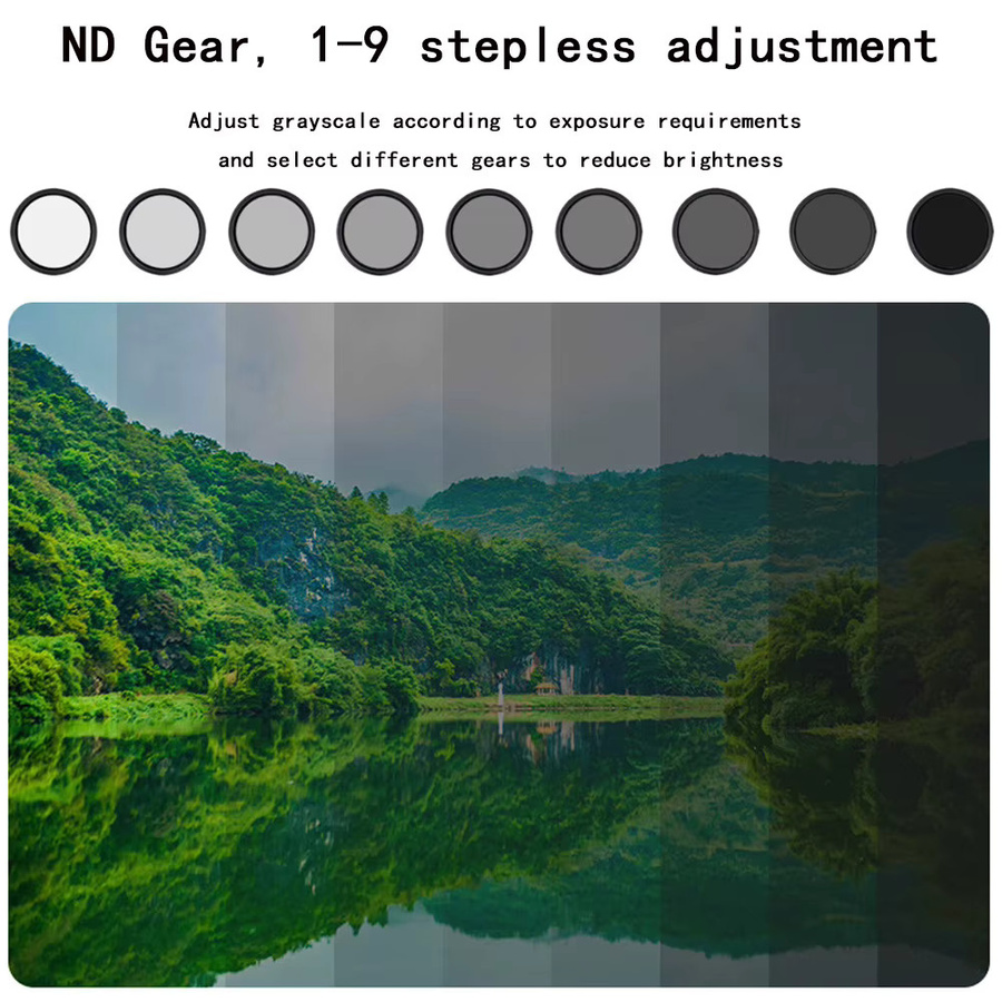 MYOBO Variabler ND-Filter ND2-ND400 Einstellbarer Neutraldichte-Objektivfilter Schwarz für Kameraobjektive - Bild 3