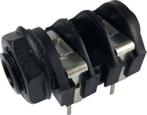 Cliff CL1174A Klinken-Steckverbinder 6.35mm Buchse, horizontaler Einbau, 2-polig Mono, Schwarz - Bild 1
