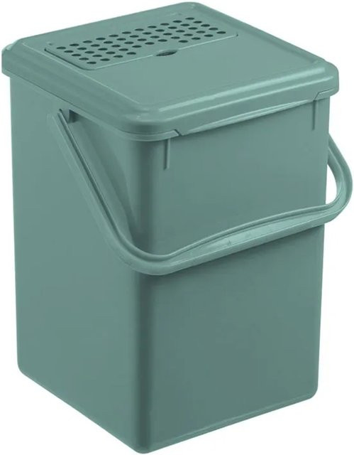 PROREGAL Abfalleimer mit geruchsdichtem Deckel und Kohlefilter, 9 Liter, Grün, H x B x T: 27 x 23 x 22,5 cm - Bild 1