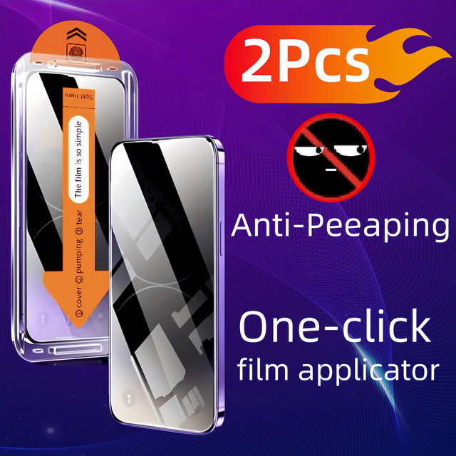 2er-Set Displayschutzfolie aus gehärtetem Glas für Apple iPhone 16 15 14 13 12 11 Pro Max Plus XR XS, transparent, inklusive Installations-Kit - Bild 1