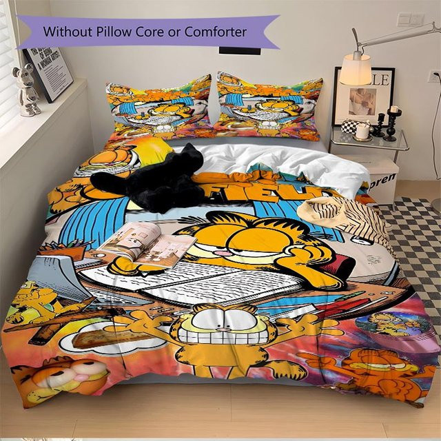 3er Set Garfield Comic Bettwäsche mit Bettbezug und Kissenbezügen, Mehrfarbig, B/H: 220 x 240 cm - Bild 1