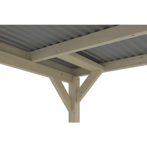 Skan Holz Carport Grunewald aus Fichten-Leimholz mit Aluminiumdach in Beige, B/T: 321 x 796 cm, Höhe: 243 cm - Bild 3