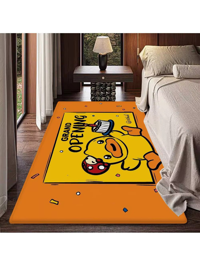 B-B D-Duck Bodenteppich im nordischen Stil mit Tier-Motiv in Orange, rechteckige Dekormatte für Badezimmer und Schlafzimmer - Bild 5