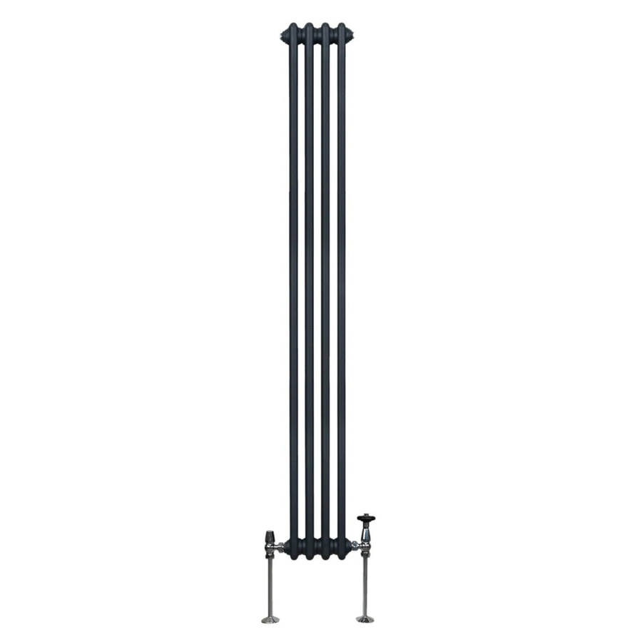 Monstershop Traditioneller 2 Spalten Heizkörper aus Stahl in Anthrazitgrau, Breite: 180 cm, Höhe: 20,2 cm - Bild 2