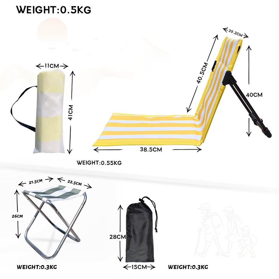 LIFEWITHCAMP Ultraleichter Klappstuhl aus Aluminium in Schwarz für Strandcamping und Ausflüge - Bild 2