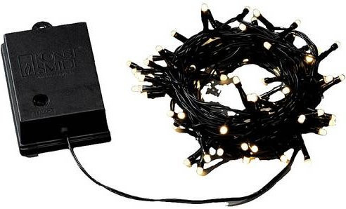 Konstsmide LED-Lichterkette für außen, 80 LED in Warmweiß, schwarz, batteriebetrieben, IP44 - Bild 1