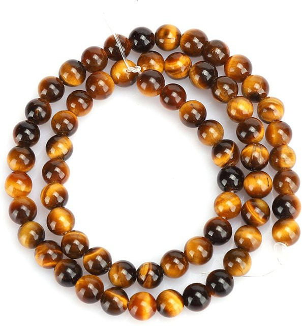 Neoglint Armband Tigerauge Perlen, 6mm, brown, Unisex - Bild 1