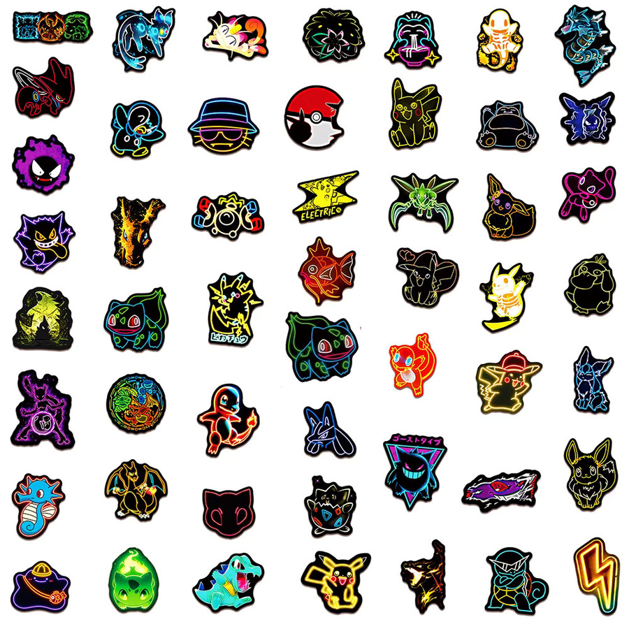 TAKARA TOMY Pokémon Neon-Anime-Aufkleber, Pikachu-Eevee-Sticker, 10-teiliges Set - Bild 6