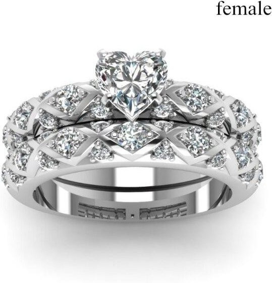 Ringe Set Edelstahl, Schwarz, Zirkonia, Kristall, Unisex - Bild 1