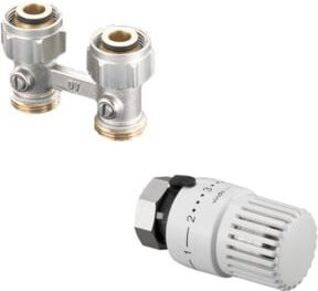 Oventrop Anschluss-Set Multiflex F Durchgang in Silber für G 1/2 IG - Bild 1