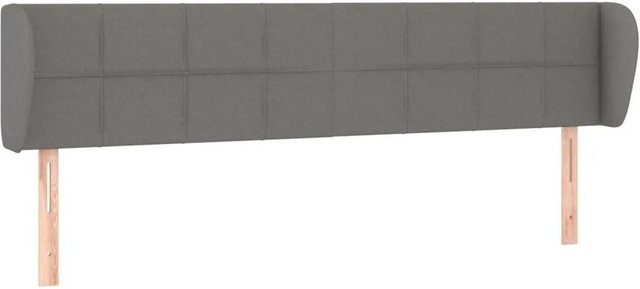 vidaXL Kopfteil mit Ohren Dunkelgrau aus Stoff und Holz B: 183 cm, T: 23 cm, H: 78-88 cm - Bild 1
