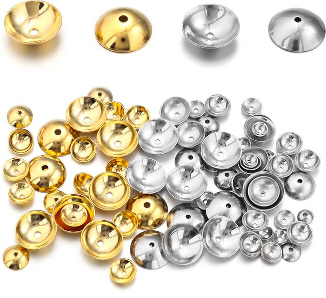 louleur Perlen Kappen Spacer, Edelstahl, 3/4/5/6/8 mm, Unisex - Bild 1