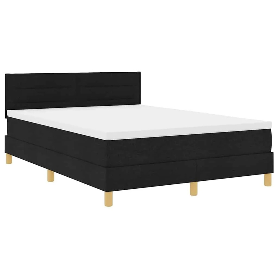 vidaXL LED Boxspringbett mit Matratze Schwarz, Hybrid-Matratze mit USB-Ladeport und Unterbettbeleuchtung, B/T/H: 160 x 200 x 280 cm - Bild 2