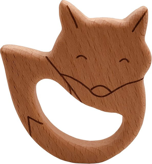 ABCPICK Beißring aus Holz, Cartoon-Fuchs, Spielzeug - Bild 1