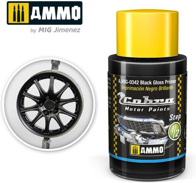 AMMO by MIG Jimenez Cobra Motor Black Gloss Primer, Schwarz - Bild 1