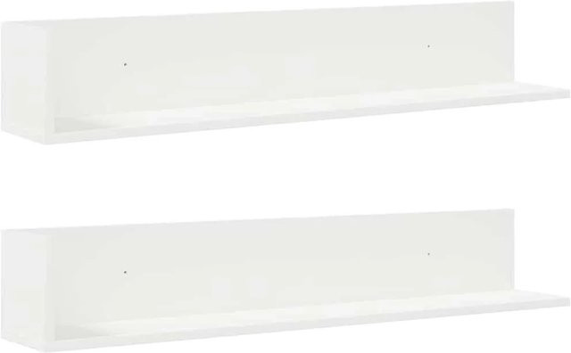 vidaXL Wandregale 2er Set Weiß aus Holzwerkstoff B: 100 cm, T: 16,5 cm, H: 16,5 cm - Bild 1