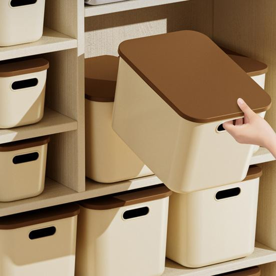 International Chic Aufbewahrungsbox mit Deckel und Griffloch, stapelbar und staubdicht, Organisationsbehälter für Make-up und Spielzeug, Größe L - Bild 4