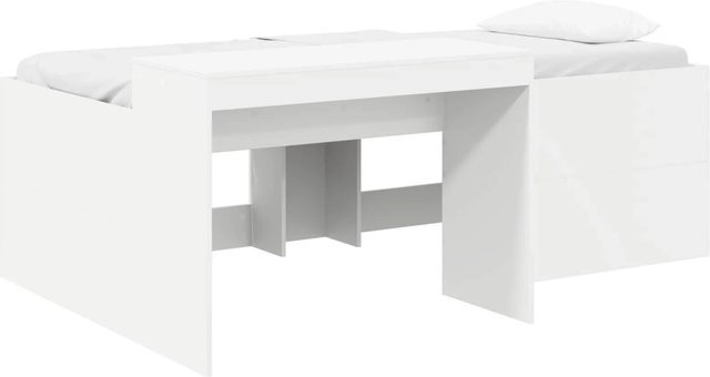 vidaXL Hochbett mit Schreibtisch für Kinder in Weiß, B/L: 80 x 200 cm - Bild 1