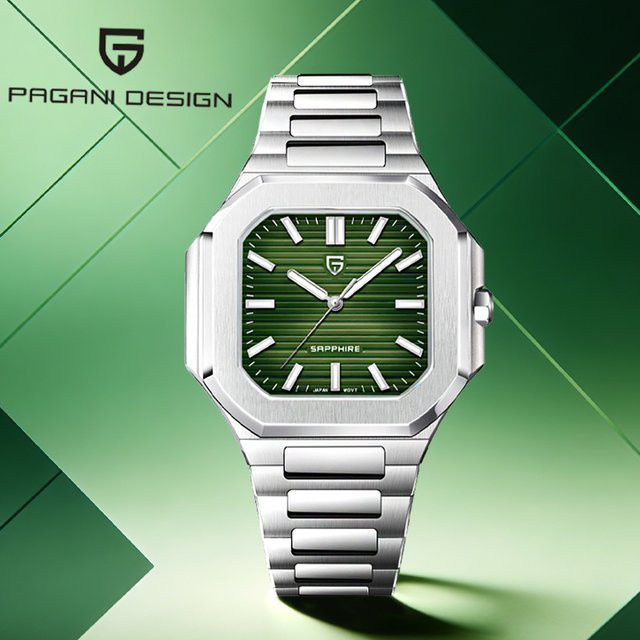 Pagani Design Armbanduhr, Quarz, Edelstahl, Saphirglas, Weiß, Herren - Bild 1