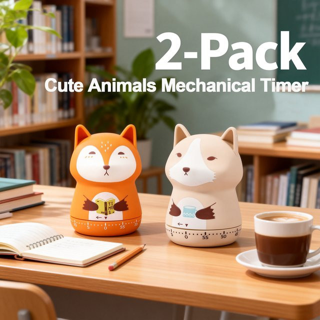 Willstar 2er-Set Mechanische Countdown-Timer in Tierform für Kochen, Lesen und Yoga - Bild 1