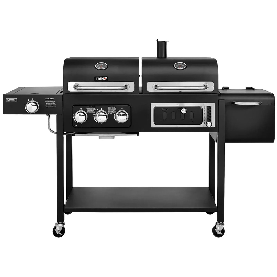 Taino Hero Duo Gasgrill und Smoker mit Grillwagen in Schwarz - Bild 2