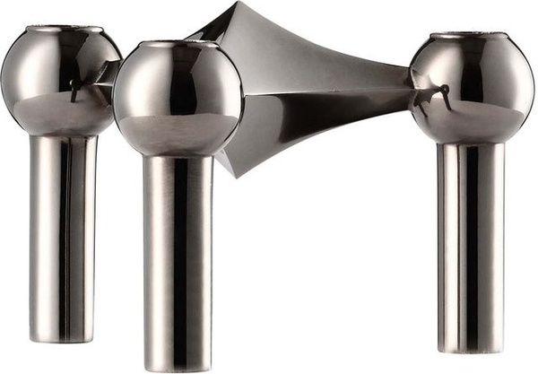 STOFF Nagel Kerzenhalter für Kegelkerzen aus Metall in Black Chrome