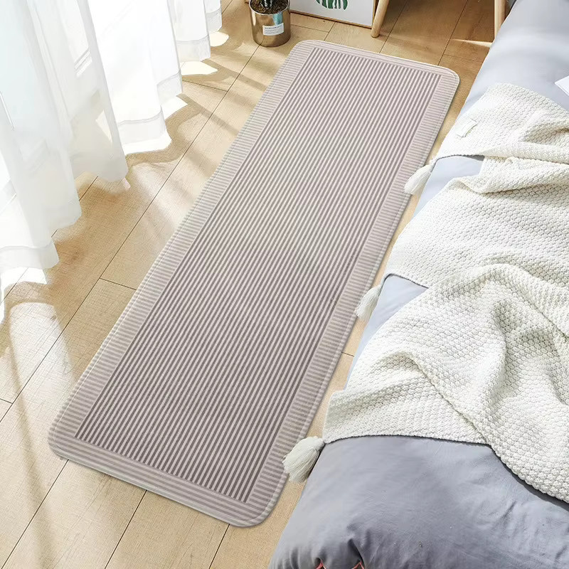 VIKAMA Läufer mit geometrischem Muster in Beige, rutschfest und waschbar, ideal für Flur, Wohnzimmer oder Schlafzimmer - Bild 1