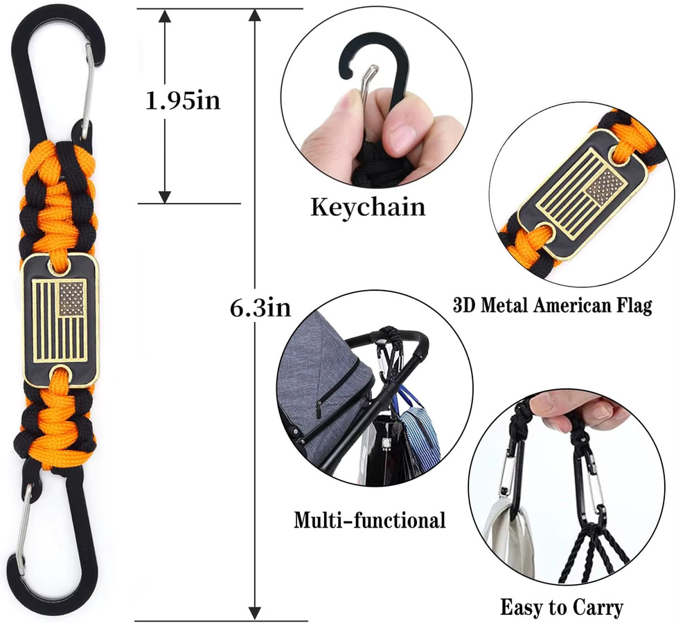 Paracord-Lanyard-Halskette, USA-Flagge, Unisex - Bild 3