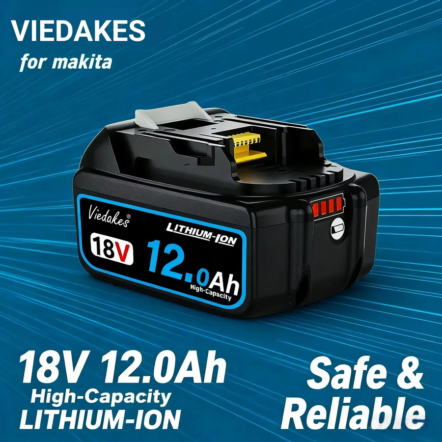 Makita 18V BL1860 Lithium-Ionen Akku 12Ah in Schwarz für Makita 18V Geräte - Bild 2