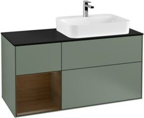V&B Waschtischunterschrank Finion mit Wandbeleuchtung, Platin Matt, B/T/H: 120 x 50,1 x 50,1 cm - Bild 1