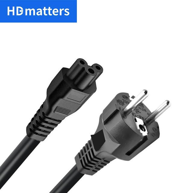 EU-Netzkabel CEE 7/7 auf IEC320 C5 in Schwarz für Notebook und Laptop-Netzteile - Bild 1
