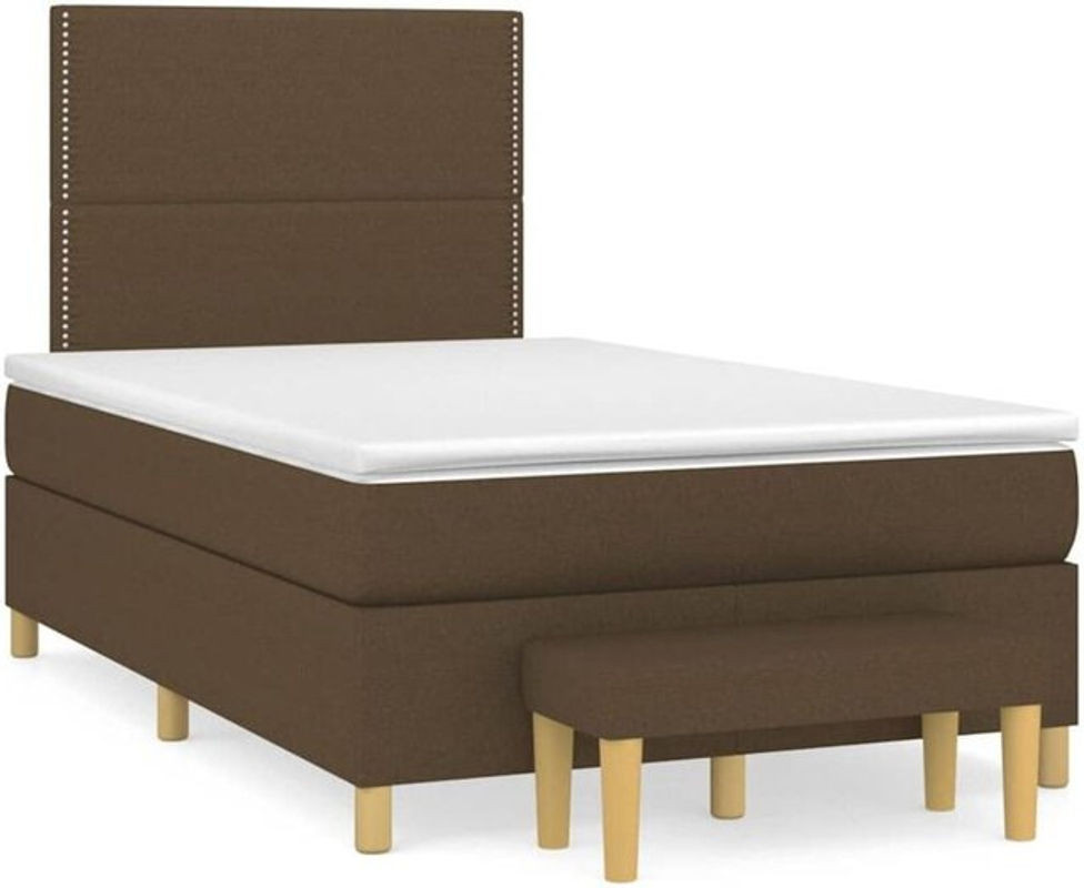 vidaxl Boxspringbett mit Matratze aus Stoff in Braun, B/T/H: 190 x 120 x 118 cm - Bild 1