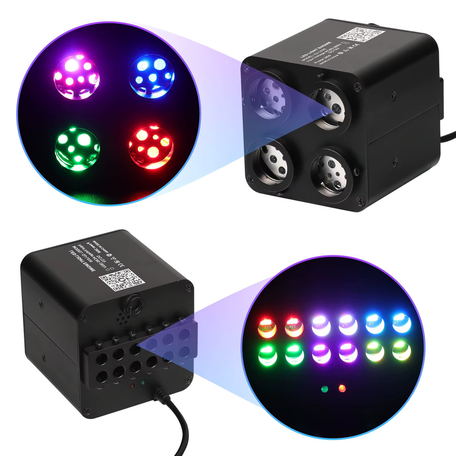 AMKI RGBW Meteor Glasfaser Sternenhimmel Set mit 850 Glasfasern, 36W, Multicolour, Schwarz, mit App- und RF-Fernbedienung für Auto und Zuhause - Bild 2