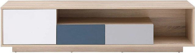 Vente-unique TV-Board Filutia in Naturfarben Hell und Dunkel Mehrfarbig, Breite: 180 cm - Bild 1