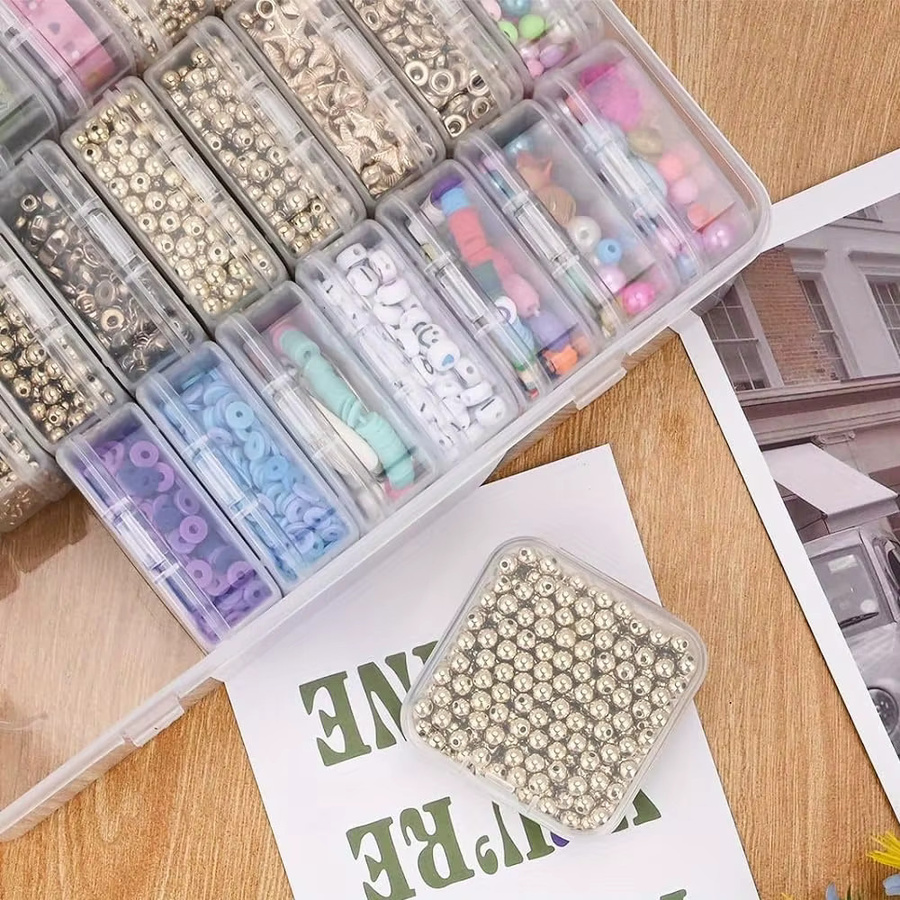 30er Set transparente Perlen-Aufbewahrungsboxen aus Kunststoff mit Deckel für Schmuck, Bastelzubehör und Kleinteile - Bild 6