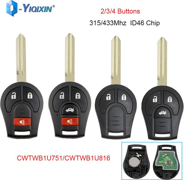 YIQIXIN Smart Remote Autoschlüssel für Nissan Altima, Qashqai, Sunny, Sylphy, Tiida und Juke in Schwarz, CWTWB1U751 ID46 CWTWB1U816 - Bild 1