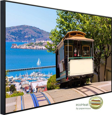 papermoon EcoHeat Infrarotheizung Seilbahn San Francisco in Bunt mit Matt-Effekt, App-Steuerung und Überhitzungsschutz - Bild 1