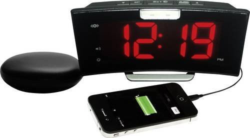Geemarc JWNS-CURVE Digitaler Vibrationswecker mit großem Display in Schwarz - Bild 1
