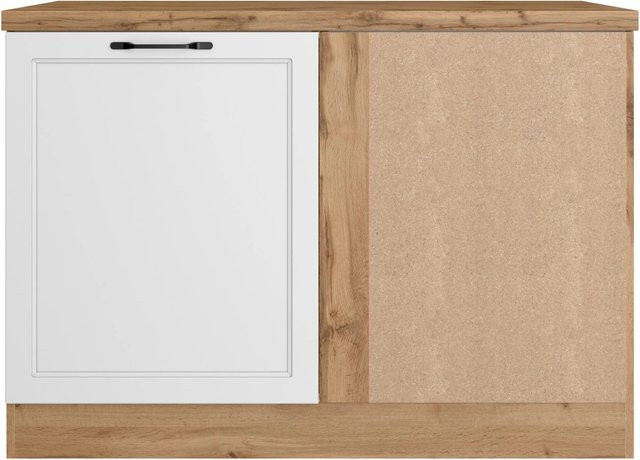 Held Küchen Eckunterschrank Kempten in Landhaus Optik, Breite: 120 cm, Weiß/Wotan - Bild 1