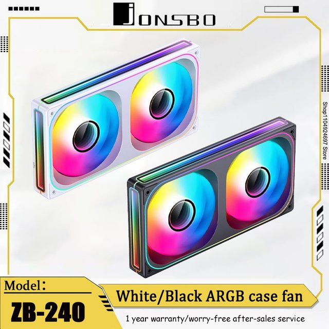 Jonsbo Shenguang ARGB Gehäuselüfter PWM Silent Chassis Fan in Weiß, 120 mm - Bild 1