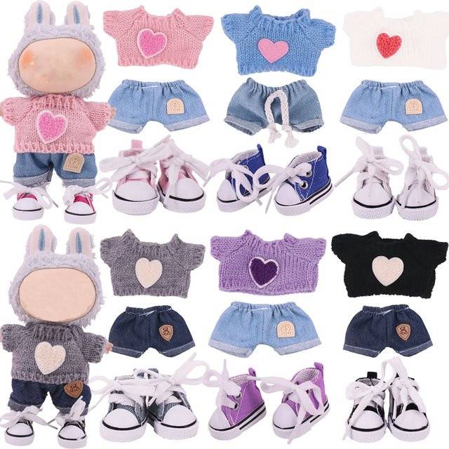 Luckdoll 3-teiliges Puppenkleidung Set für Labubu 17 cm Plüschpuppen Zubehör in Mehrfarbig - Bild 1