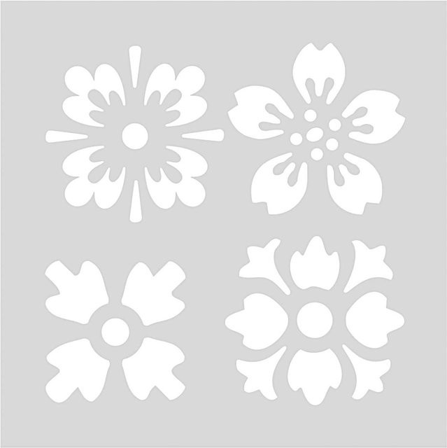 Rico Design Schablone Blumen selbstklebend, B/B: 7,5 x 7,5 cm - Bild 1