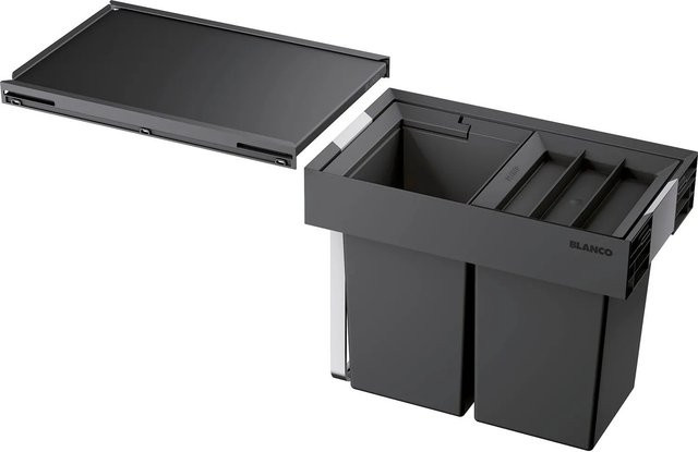 Blanco Abfallsammler Flexon II 30/2 mit Deckel in Anthrazit und Schwarz, B/T/H: 30,0 x 40,0 x 35,5 cm - Bild 1