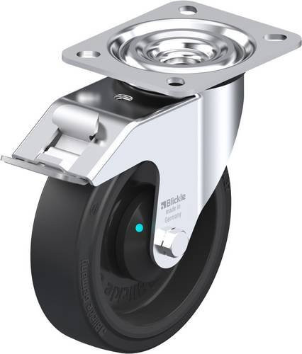 Blickle L-POEV 125KAD-FI Lenkrolle mit Feststeller in Schwarz und Silber, Rad-Durchmesser: 125 mm, Tragfähigkeit: 250 kg - Bild 1