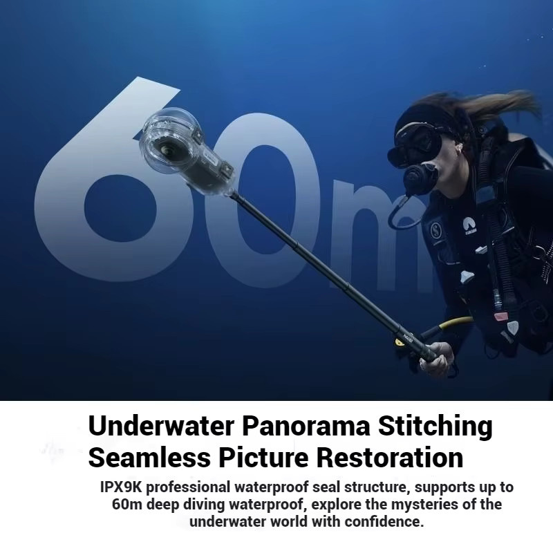 Insta360 X5 Unsichtbares Tauchgehäuse, Transparentes Unterwasser-Tauchgehäuse bis 60 m wasserdicht - Bild 3