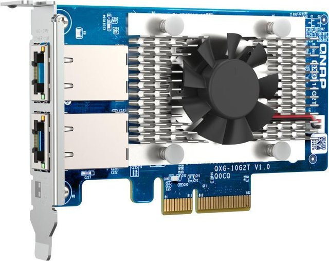 QNAP QXG-10G2T Netzwerkadapter mit 2 x 10 Gigabit Ethernet, PCIe 3.0 x4 Low-Profile, kompatibel mit QNAP QGD-1600 - Bild 1