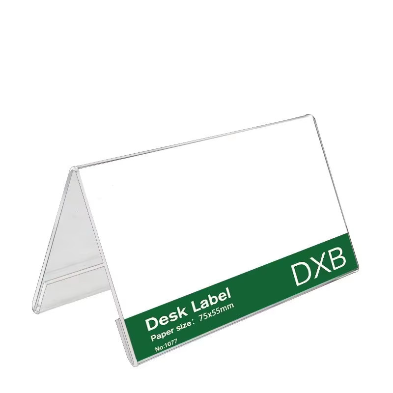 5 Stück doppelseitige Acryl-Schilderhalter in V-Form, transparente Etikettenständer und Namenskartenhalter für Büro und Konferenzveranstaltungen - Bild 3