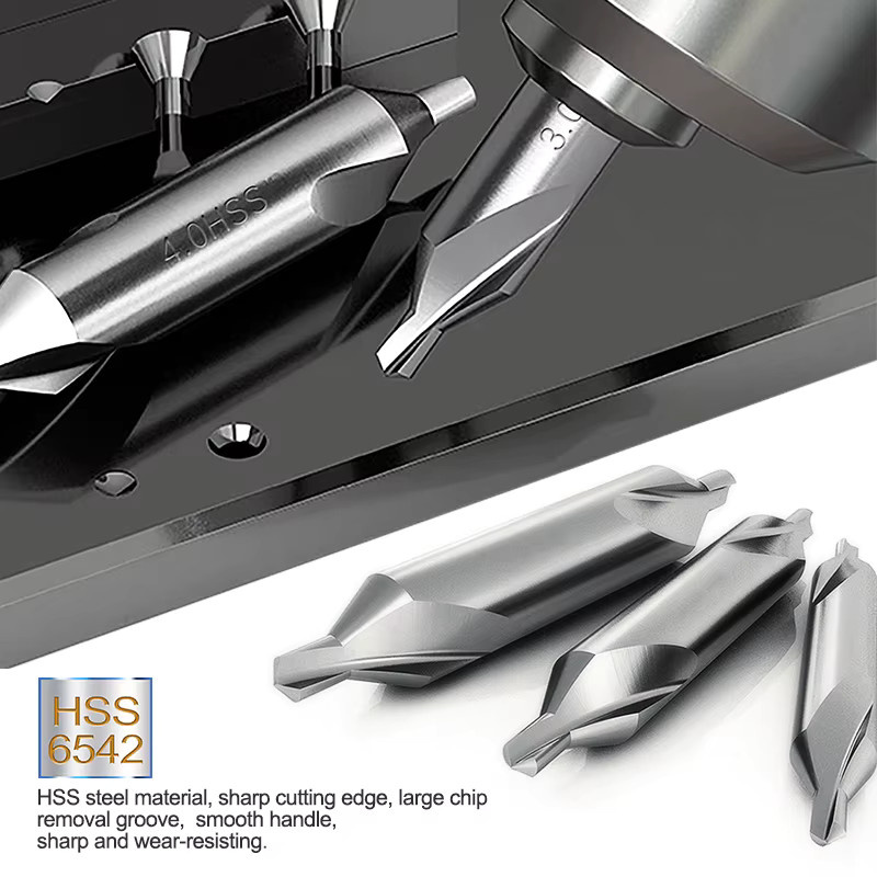 XCAN HSS kombinierter Zentrierbohrer mit 60 Grad Senker für die Metallbearbeitung an der Drehmaschine in den Größen 1 bis 6 mm - Bild 3