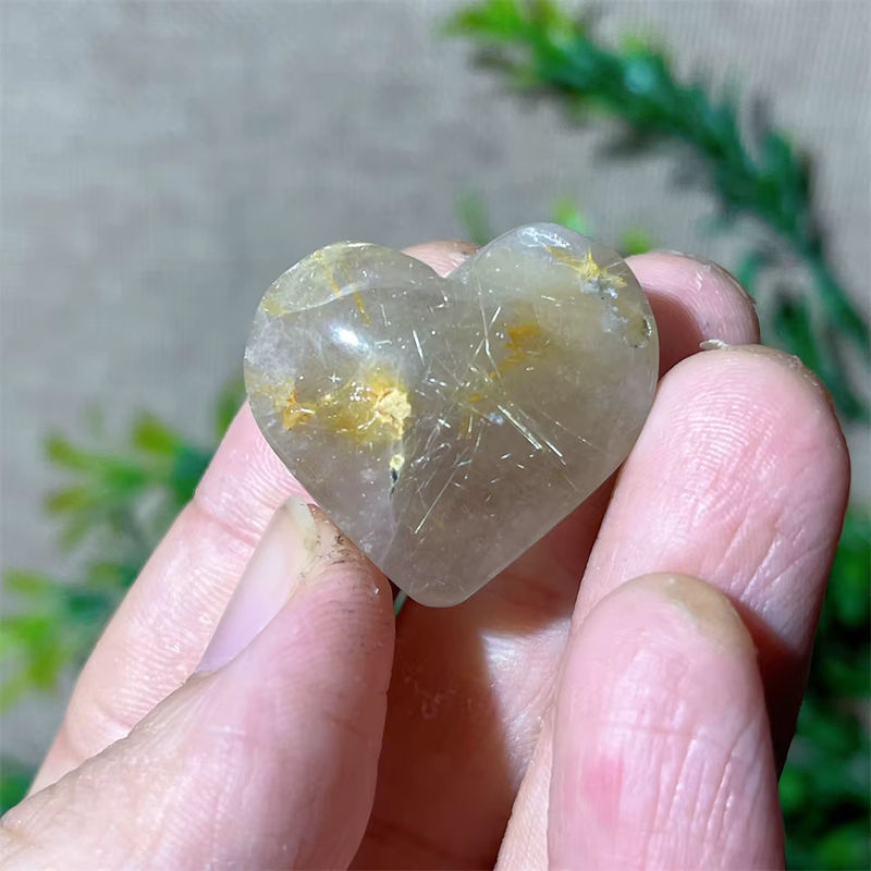 DriB Gold Rutil Quarz Mini Herz aus Naturkristall in Gold und Mehrfarbig - Bild 4