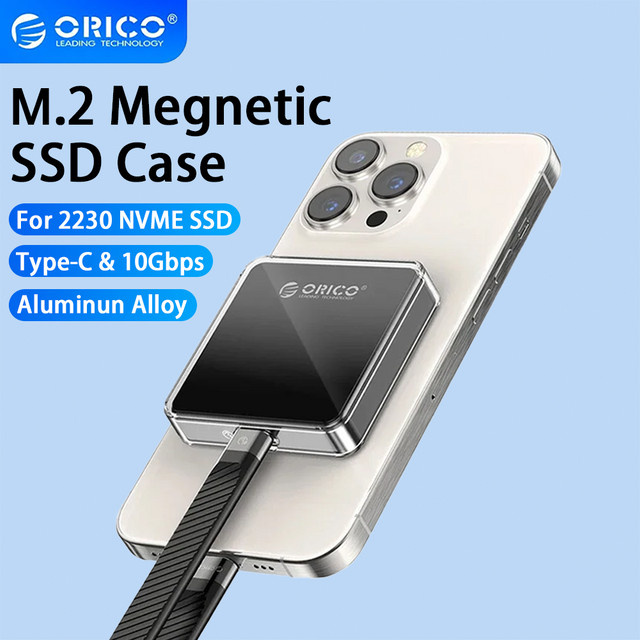 ORICO Magnetisches M.2 NVMe SSD-Gehäuse mit USB 3.2 Typ C Anschluss für 2230 SSDs und 10Gbps Datenübertragung - Bild 1